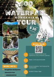 Ban SôphounMountain View dormitory的瀑布山地之旅宣传单