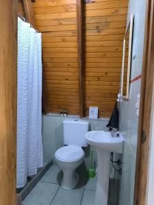 een badkamer met toilet en wastafel bij Per a Tu in Punta del Este