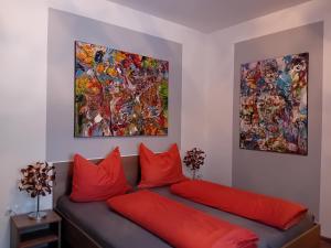 En eller flere senge i et værelse på Pension Polsterrinne