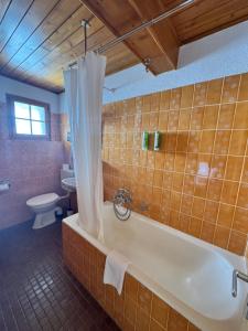 un bagno con vasca e WC di Grand Hôtel & Kurhaus ad Arolla Altre 60 foto