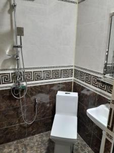 a bathroom with a toilet and a sink at Butik in Ganja