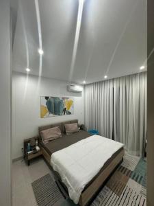 een slaapkamer met een groot bed in een kamer bij Studio au point E in Dakar +12 foto's