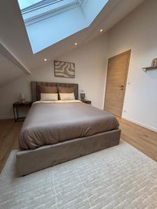 Postel nebo postele na pokoji v ubytování Aix-les-Bains T3 haut standing écrin de calme avec jacuzzi en supplément