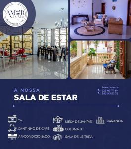 un collage de trois photos d'une maison dans l'établissement Alojamento Local - Amor e Mar, à Luanda 22 autres photos