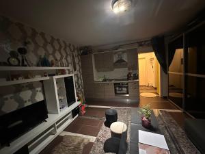 een kamer met een keuken en een woonkamer bij Résidence de la libération in Schifflange