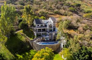 an aerial view of a large house on a hill at CASONA San Geronimo in Atotonilco el Alto