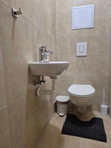 a bathroom with a sink and a toilet at Apartman Lúčky-Rea in Belá +11 photos