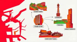 Půdorys ubytování Roof Hanazonocho-Nishi