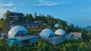 een luchtzicht op een huis met koepels bij Astara Munnar in Munnar