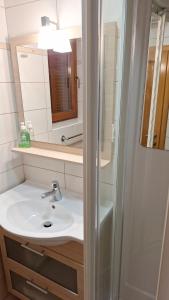 a bathroom with a sink and a shower at Kuća za odmor Diva Blidinje, Risovac 455 in Blidinje +25 photos