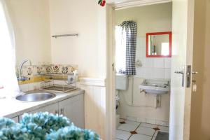 un bagno con lavandino e WC di Douglas Drift Cottages a Underberg Altre 44 foto