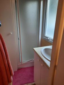 Et badeværelse på Mobil home 2 à 6 personnes besse-et-st anastaise