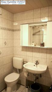 een badkamer met toilet en wastafel bij Haus Karoline FeWo5 in Hochrindl +9 foto's