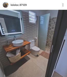 Et badeværelse på Le berceau de la grande rivière