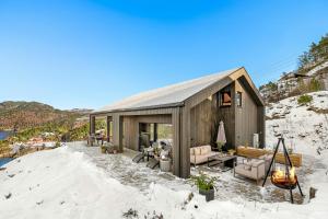 En generel udsigt til bjerge eller udsigt til bjerge taget fra feriehuset