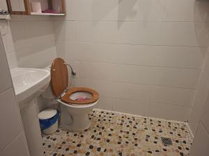 een badkamer met toilet en wastafel bij Studio avec jacuzzi in Saint-Fons