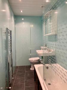 ein Badezimmer mit Toilette, Waschbecken und Badewanne in der Unterkunft Scale Hill Hotel in Loweswater + 12 Fotos