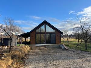 a house with a large window on the side of it at Arbor in Vadul lui Carol II