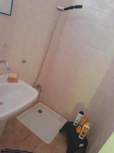 een kleine badkamer met douche en wastafel bij MONITA VILLA in Tiputa