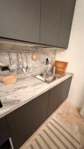 een keuken met een spoelbak en een aanrechtblad bij Casa Alisella in Milaan +10 foto's