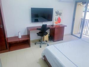 TV i/ili multimedijalni sistem u objektu Studio meublé les Vallons