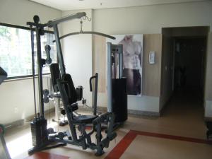 a gym with two tread machines and a mirror at Fortaleza 703--Fortaleza 713 in Fortaleza