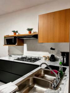 Dapur atau dapur kecil di Casa las flores