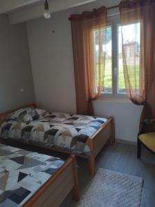 Postel nebo postele na pokoji v ubytování Le pti Robin