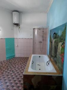 een badkamer met een bad en een douche bij Sakinu Appartement in Mahajanga