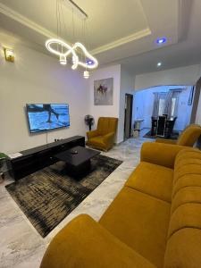 Et opholdsområde på Cityflats Apartment