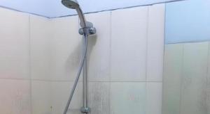 een douche met een douchekop in een badkamer bij Pineapple Mansion in Bonorejo +67 foto's