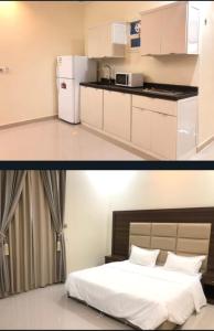 Kuchyň nebo kuchyňský kout v ubytování الذيابي للشقق المخدومة