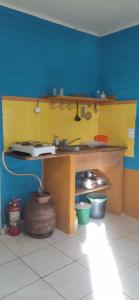 een speelgoedkeuken met een aanrecht en een wastafel bij Espacio Benignia in Puerto Libertad