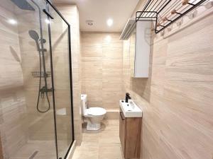 Et badeværelse på Apartmánový byt Nad řekou