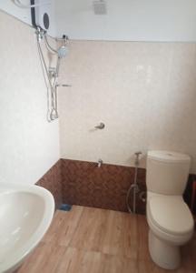 een badkamer met toilet en wastafel bij Waruna Relax Homestay in Bandarawela