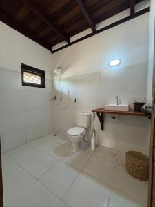 AcaraúCasa na lagoa的带马桶和水槽的浴室