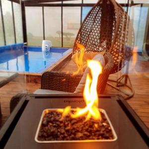 Bazén v ubytování Žolynų namai nebo v jeho okolí