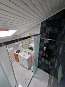 a bathroom with a shower and a sink at Chambre Privée avec Jardin in Clermont-Ferrand