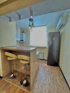 een keuken met een aanrecht en een koelkast bij Nice Stay Near Center in Jerevan +9 foto's