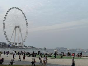 een groot reuzenrad voor een menigte mensen bij Nuchi Jbr Hostel in Dubai