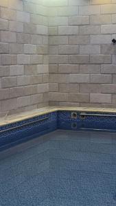 艾卜哈شاليه ريفالا الفاخر的一个带蓝色瓷砖墙的游泳池