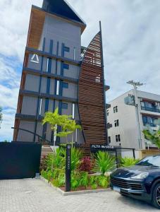 Bygningen som lejlighedshotellet ligger i