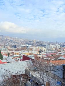 a view of a city with buildings and buildings at Cosy City-View Flat in Mtatsminda, flat 6 in Itʼkhvisi