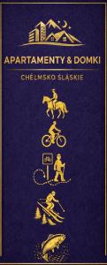 een boek met een afbeelding van iemand die op een fiets rijdt en een afbeelding van iemand die rijdt bij APARTAMENT CHEŁMSKO - rowery gratis in Chełmsko Śląskie