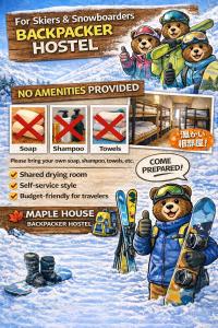 Maple House Backpackers om vinteren