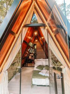 Giường trong phòng chung tại Rei da Montanha