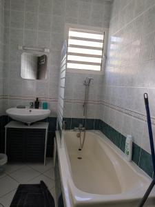 Et badeværelse på Le Frangipagnier Appartement T2 Centre ville