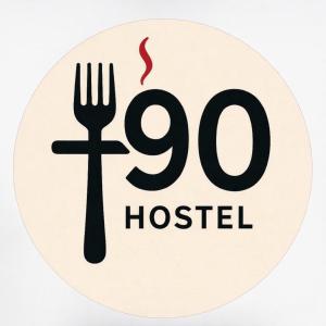 een uithangbord voor een steakrestaurant met een vork bij 90 Hostel in Ban Nua