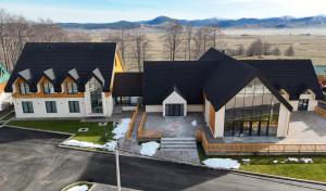 an aerial view of a house with at Hotel Nordik in Motički Gaj