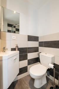 een badkamer met een wit toilet en een wastafel bij Studio Chambre St Genest Malifaux in Saint-Genest-Malifaux